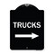 Signmission Trucks Trucks With Right Arrow Heavy-Gauge Aluminum Architectural Sign, 24" x 18", BW-1824-22780 A-DES-BW-1824-22780 - alternate 1